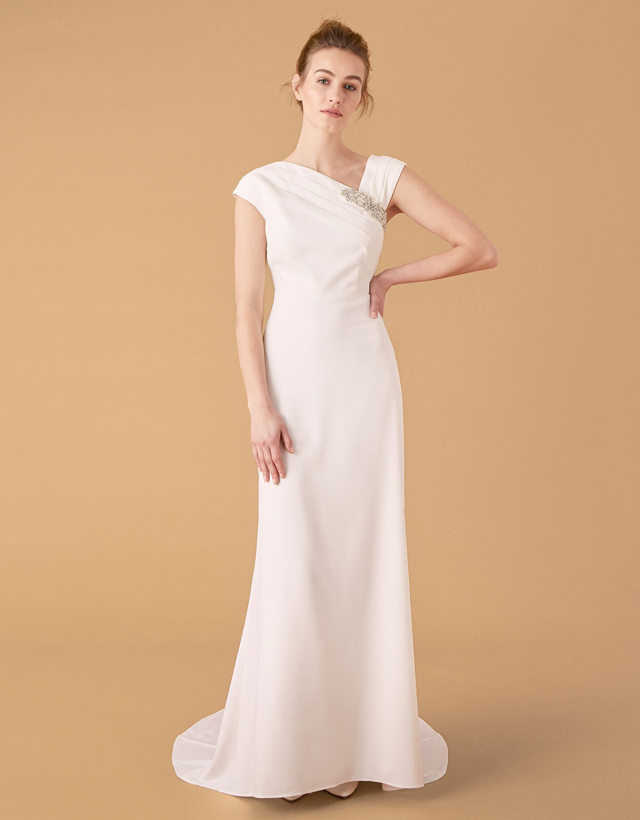 Tess Embellished Brooch Bridal Dress ...